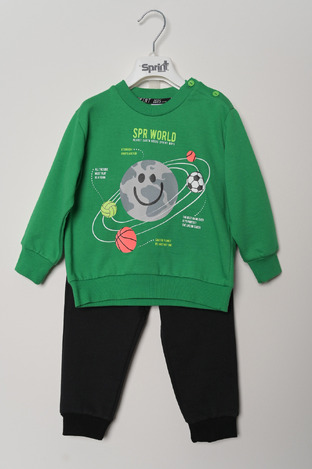 Green SPRINT tracksuit set with Earth print.