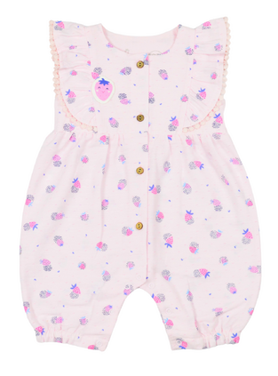 MINI bodysuit in pink color with strawberry print.