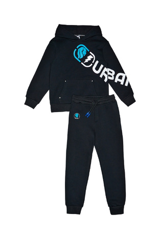 SPRINT suit set in navy blue with "URBAN" logo embossed.