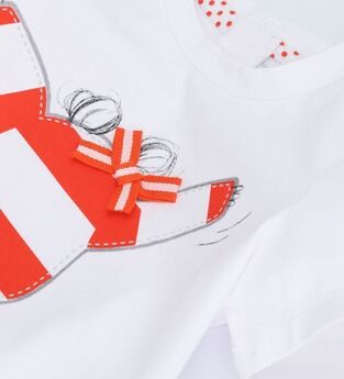 Μπλούζα ORIGINAL MARINES σε χρώμα λευκό με τύπωμα και φιογκάκι.