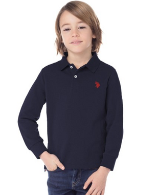 U.S. pique polo shirt POLO in dark blue color.