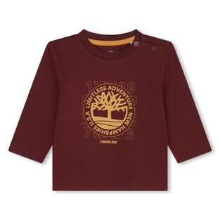 Cotton TIMBERLAND blouse in burgundy color with embossed print.