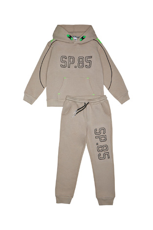 SPRINT tracksuit set in beige color with logo appliqué.