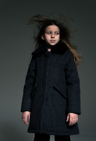 EBITA coat in charcoal color.