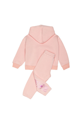 SPRINT tracksuit set in soft pink color with embossed metallic logo.