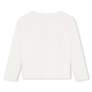 BILLIEBLUSH cotton blouse in off-white color with embossed heart print made of sequins.