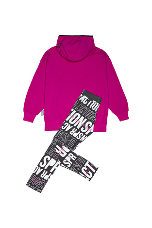 SPRINT tights set in violet color with "ACTION" logo embossed.