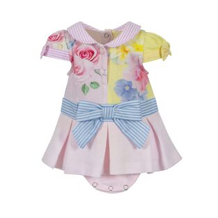 LAPIN HOUSE bodysuit in pink color with floral design. 