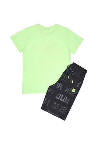 Set of SPRINT shorts in lime color with embossed skater print.