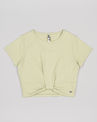 LOSAN blouse in olive color with grip at the hem.