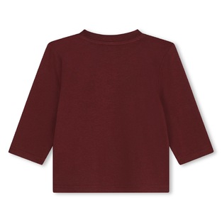 Cotton TIMBERLAND blouse in burgundy color with embossed print.