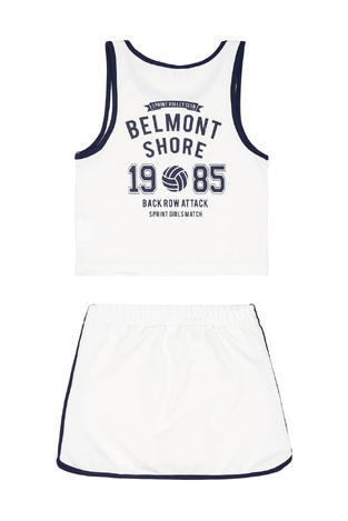 Set of SPRINT shorts with skirt look in off-white color. 