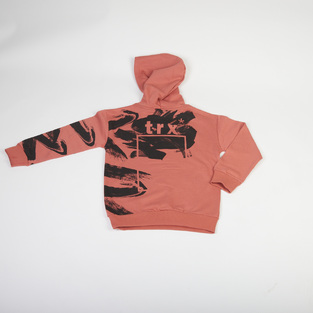 TRAX tracksuit set in orange color with hood.