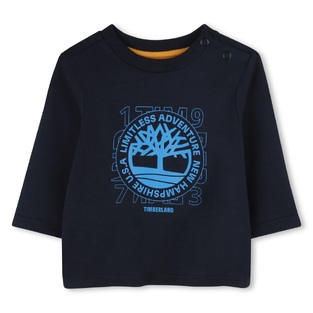 TIMBERLAND cotton blouse in dark blue color with embossed print.