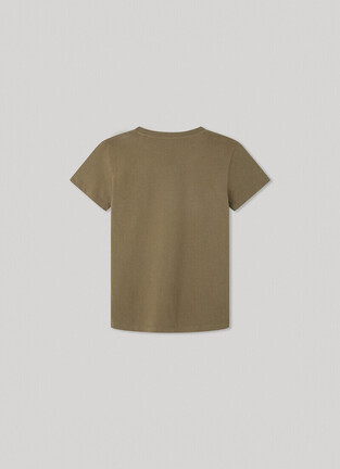 PEPE JEANS blouse in khaki color with embossed logo.