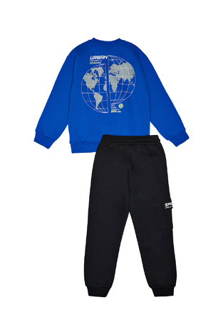 SPRINT tracksuit set in roux blue with embossed print.