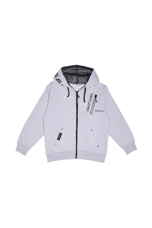 Gray SPRINT jacket with hood.