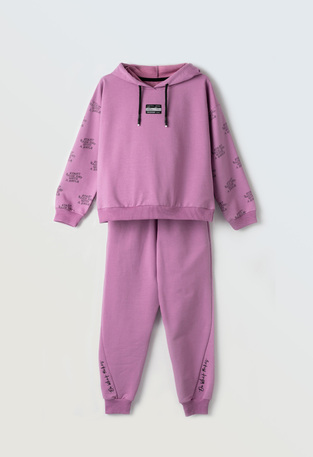 EBITA seasonal suit set in lilac color with hood.