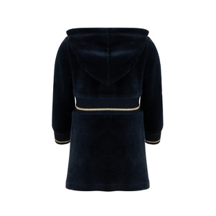 LAPIN HOUSE velor dress in dark blue color with hood.