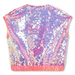 BILLIEBLUSH vest type blouse in pink color with sequins.