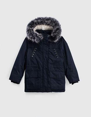 IKKS parka jacket in blue with detachable vest.