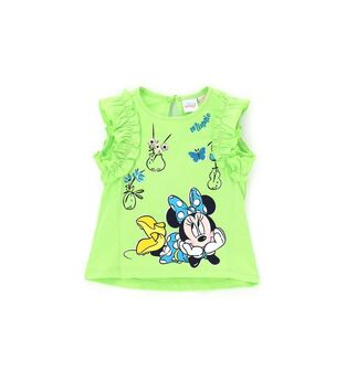 Cotton T-Shirt ORIGINAL MARINES in green color, with MINNIE MOUSE print.