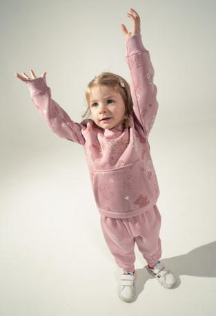 EBITA tracksuit set in pink with an all over teddy bear print.