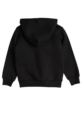 SPRINT sweatshirt jacket in black color with quilted detail.