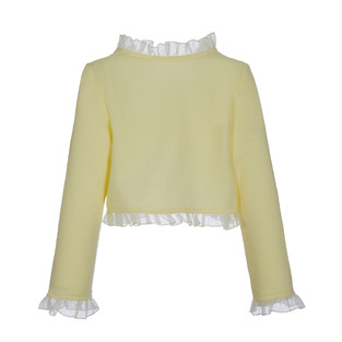 LAPIN HOUSE pique jacket with tulle trim in yellow.