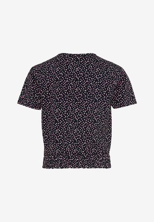 MEXX blouse in dark blue color with polka dot pattern.