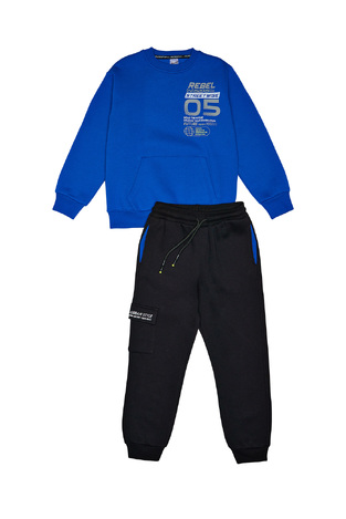 SPRINT tracksuit set in roux blue with embossed print.