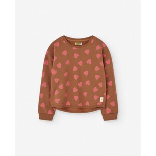 LOSAN sweatshirt in brown with all over heart print.