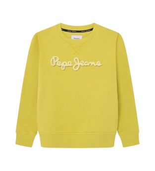 Μπλούζα φούτερ PEPE JEANS σε λάιμ χρώμα με logo print.