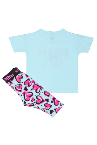 Set of capri leggings SPRINT in light blue with "SWEET GIRL" logo.