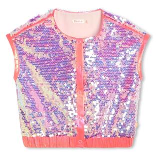 BILLIEBLUSH vest type blouse in pink color with sequins.