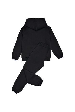 SPRINT tracksuit set in black with "THERE IS NEVER ENOUGH TIME" logo embossing.