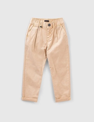 Ikks pants in yellow color with adjustable elastic.