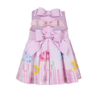 LAPIN HOUSE sleeveless dress in pink color with bows.