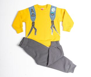 JOYCE tracksuit set, school bag print top and sweatpants.