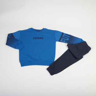 TRAX tracksuit set in blue raff color with embossed print.