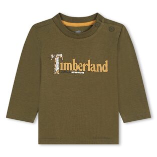 TIMBERLAND blouse in olive color with embossed logo.