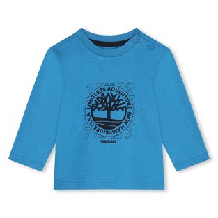 TIMBERLAND cotton blouse in blue color with embossed print.