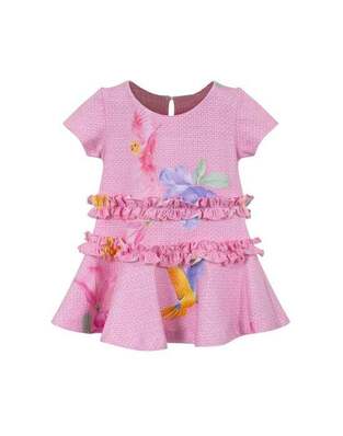 LAPIN HOUSE dress in pink color with summer pattern.