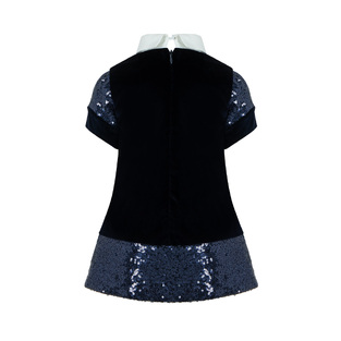 LAPIN HOUSE velvet dress in dark blue.