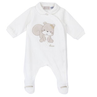 CHICCO velor bodysuit in off-white color with all over star print.