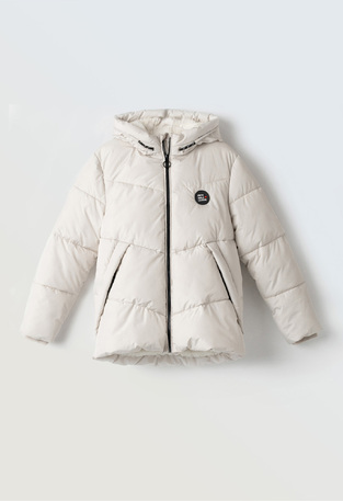 EBITA jacket in off-white color with hood.