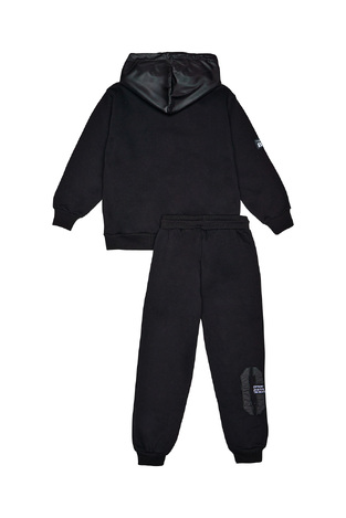 SPRINT tracksuit set in black color with cardigan.