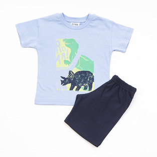 TRAX shorts set in siel with "ROAR" logo.