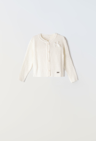 EBITA knitted cardigan in off-white color.