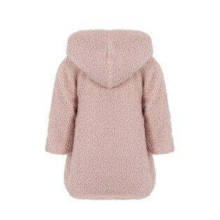 LAPIN HOUSE coat in pink color with hood and special fur design.